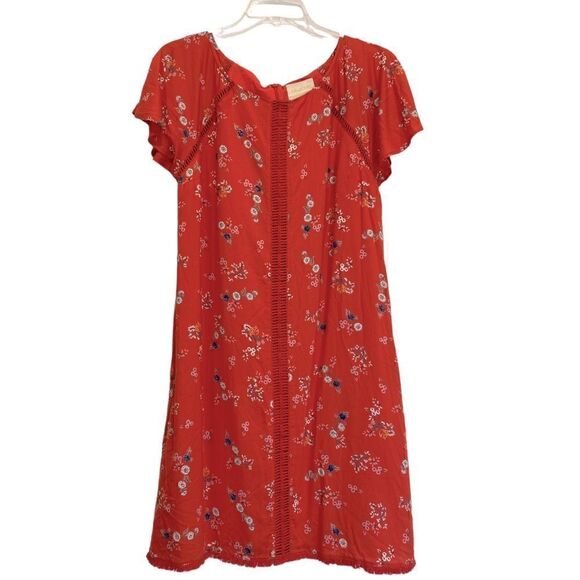 ModCloth Coral Whimsical Wildflowers Shift Dress Size M - Picture 15 of 16
